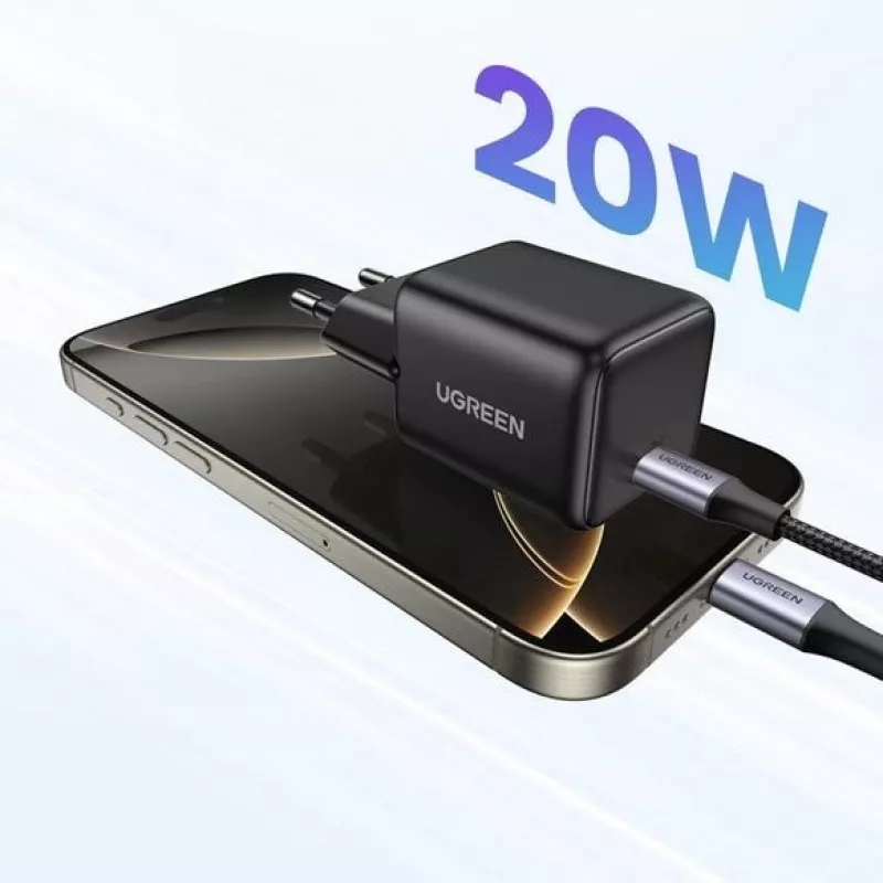 UGREEN X512 20W GAN 1X USB-C tinklo įkroviklis – juodas