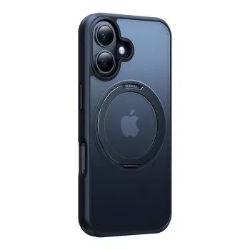 Apsauginis telefono dėklas Torras Ostand Pro, skirtas iPhone 16 Plus — juodas, plonas profilis, lengvas