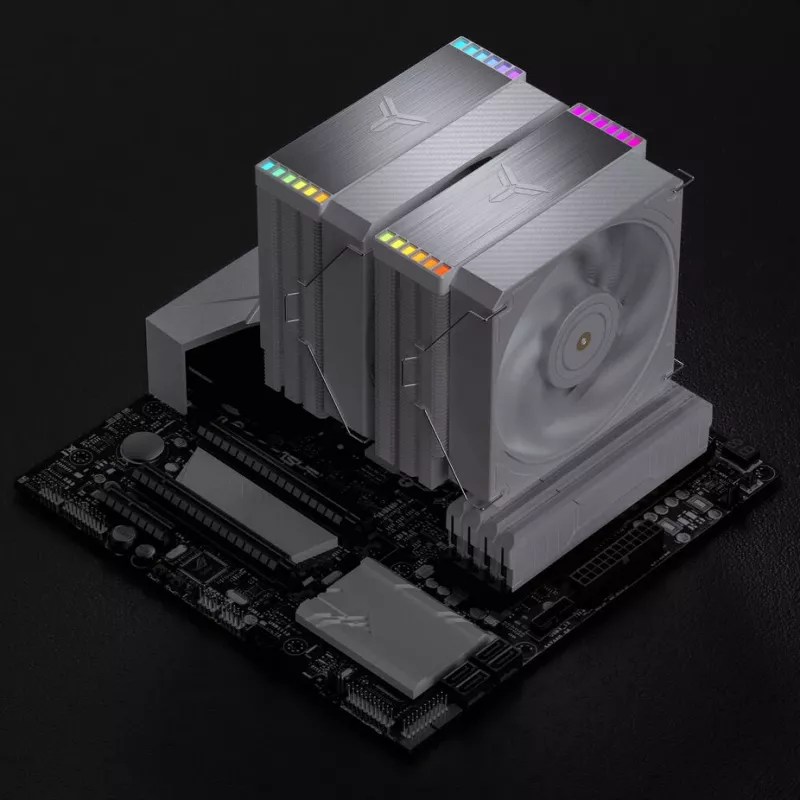 Jonsbo HX6280 CPU aušintuvas, PWM, RGB - 130mm, baltas