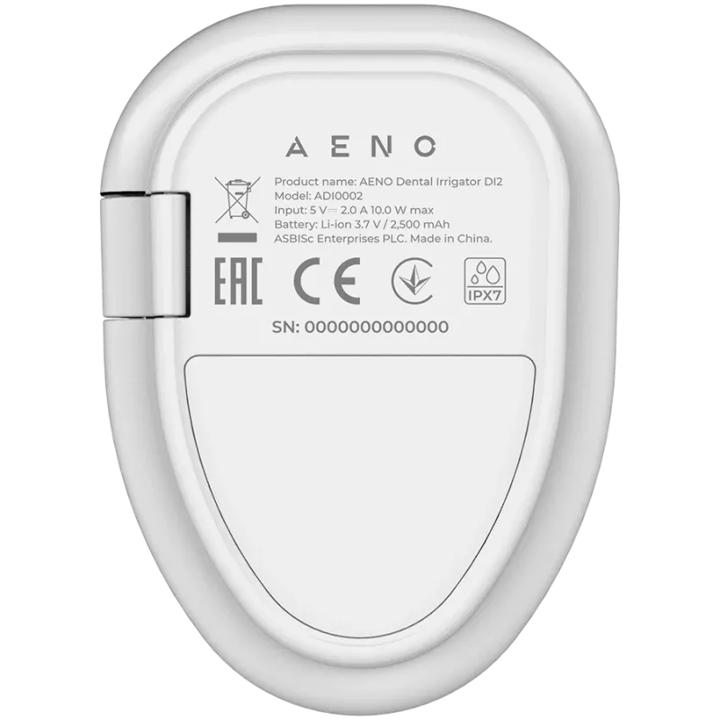 Dantų irigatorius: 3,7 V, 8 W, 2500 mAh, 200 ml