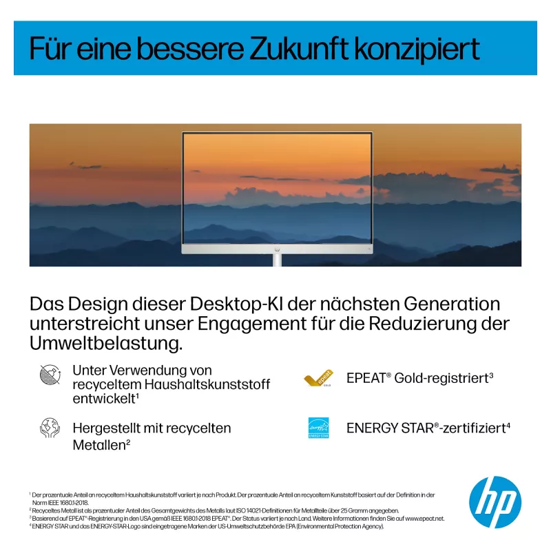 HP „viskas viename“ kompiuteris (pilnas sprendimas) 27-ct2073ng AMD Ryzen AI 7-350 512 GB SSD 16 GB baltas (27-ct2073ng)