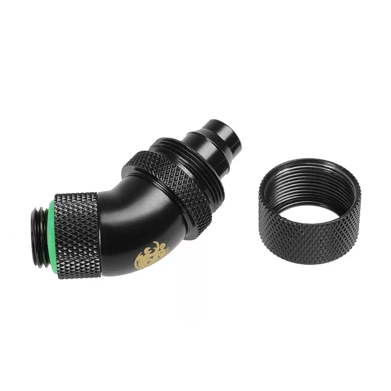 Jungtis BitsPower BP-MB45R2CPF-CC3U žalvarinis kompiuterių aušinimo jungtis, juoda ir žalia