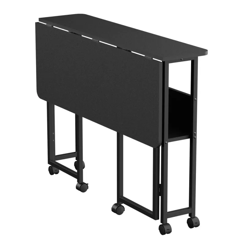 Sulankstomas stalas Maclean, juodas, mobilus 100x58 cm, maks. 50 kg, MC-126 B