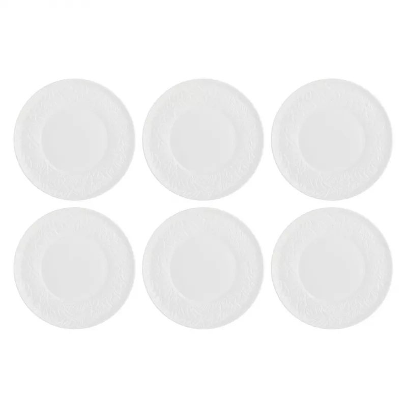 Salotų lėkštės LA PORCELLANA BIANCA Bosco White 21,5 cm — 6 vnt. rinkinys