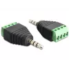 Kabelio lyčių adapteris DeLOCK 65453 3,5 mm 4 kontaktų, juoda/žalia