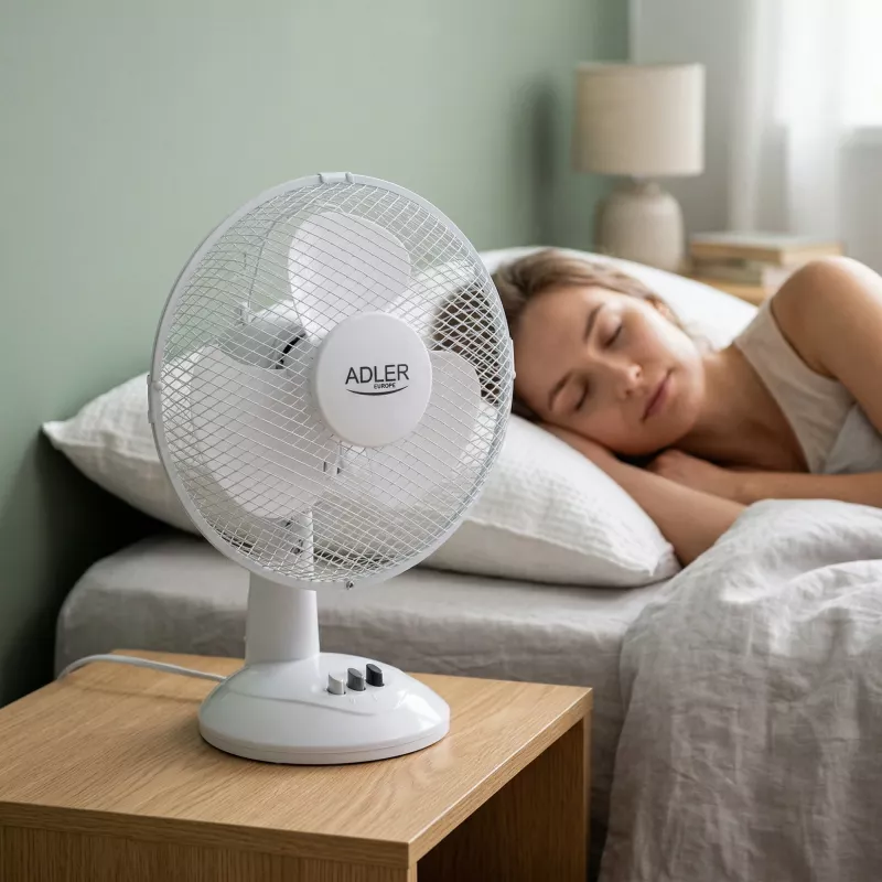 Adler | AD 7302 | Stalinis ventiliatorius | Baltas | Skersmuo 23 cm | Greičių skaičius 2 | Osciliacija | 60 W | Nėra
