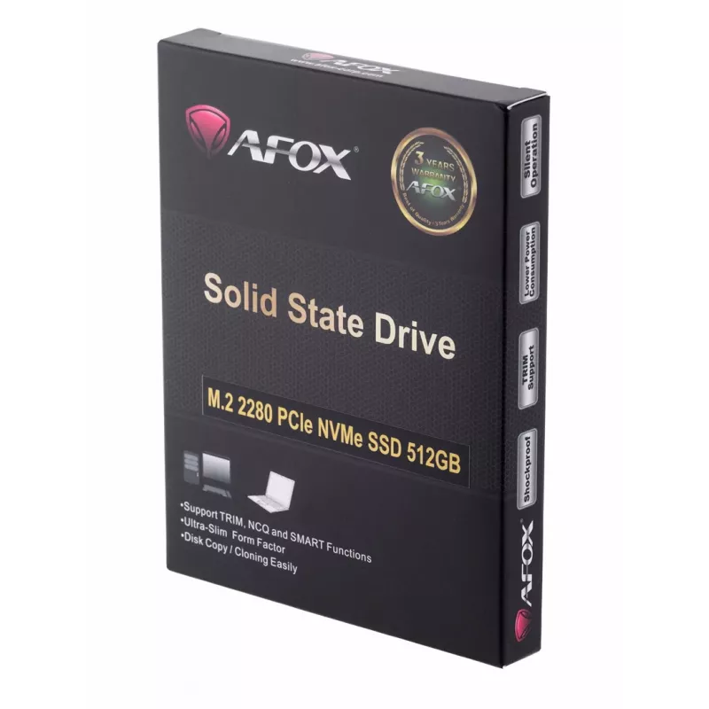 SSD M.2 AFOX ME300-512GN 512 GB PCIe NVMe TLC, skaitymo greitis 2000 MB/s, rašymo greitis 1600 MB/s