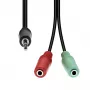 kabelis ProXtend 4-Pin to 2×3-Pin M-F M42XM3F-003, 1 m, juodas