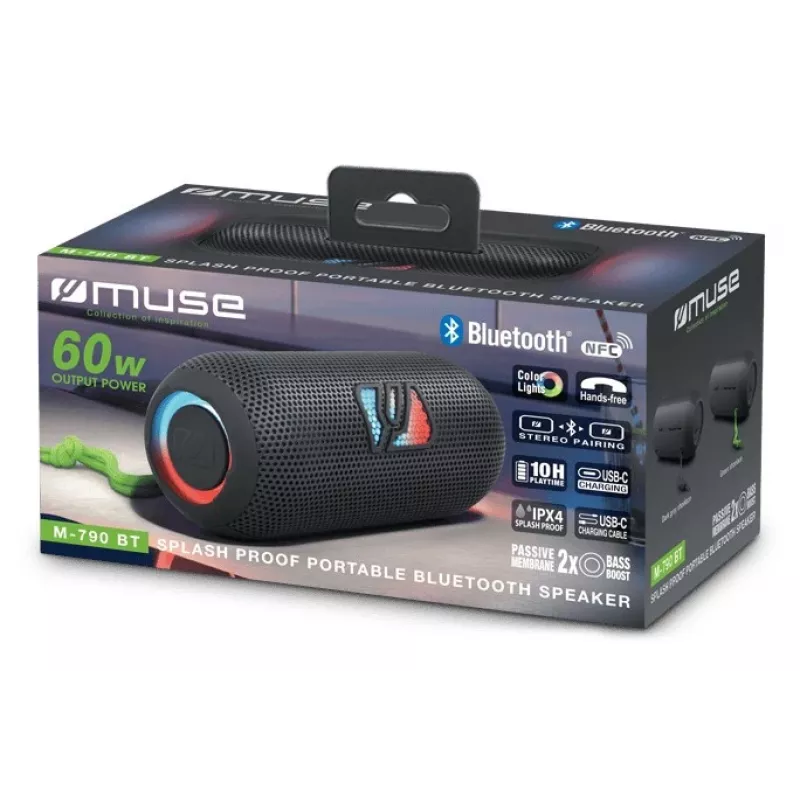 Muse M-790 BT nešiojama/vakarėlių kolonėlė Juoda 60 W