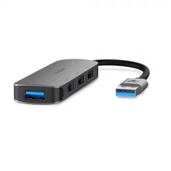 Nedis USB šakotuvas USB-A kištukas - 4x USB A, 4 prievadų, USB 2.0 / USB 3.2 Gen 1, maitinamas per USB, 5 Gbps (CCGB61210GY01)