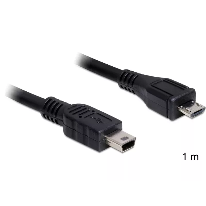 USB laidas DeLOCK 83177 1m Micro-USB B Mini-USB B juodas