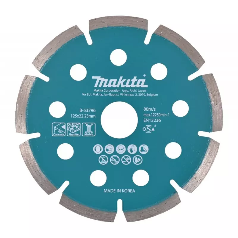 MAKITA DEIMANTINIS DISKAS 125x22,23mm SEGMENTINIS (SAUSAS) BETONUI, GRANITUI, MARMURUI