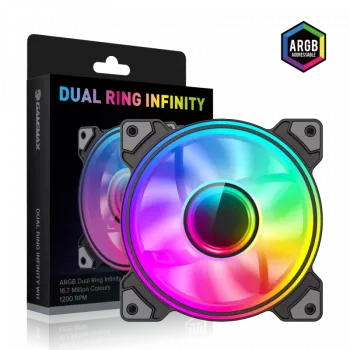 Gamemax | Ventiliatorius korpusui | DUAL RING INFINITY | Juodas