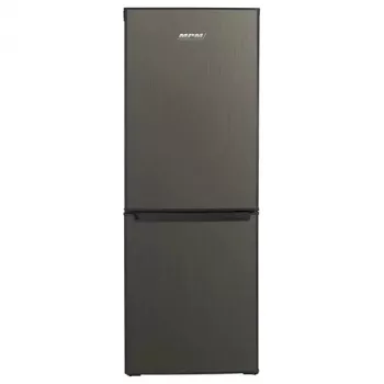Šaldytuvas-šaldiklis MPM MPM-215-KB-39/E — 215 l, apatinis šaldiklis, tamsus inoksas, apgręžiamos durys, LED apšvietimas