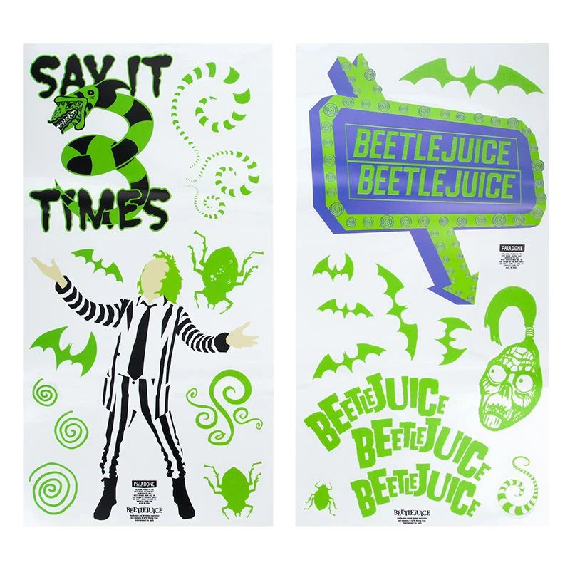 Sienų lipdukai Paladone Beetlejuice dizainas PP13439BJ – dekoratyviniai sienų lipdukai