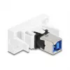 „Keystone“ modulis DELOCK 90910 — plokščia USB A jungtis, balta, 45×22,5×42,6 mm