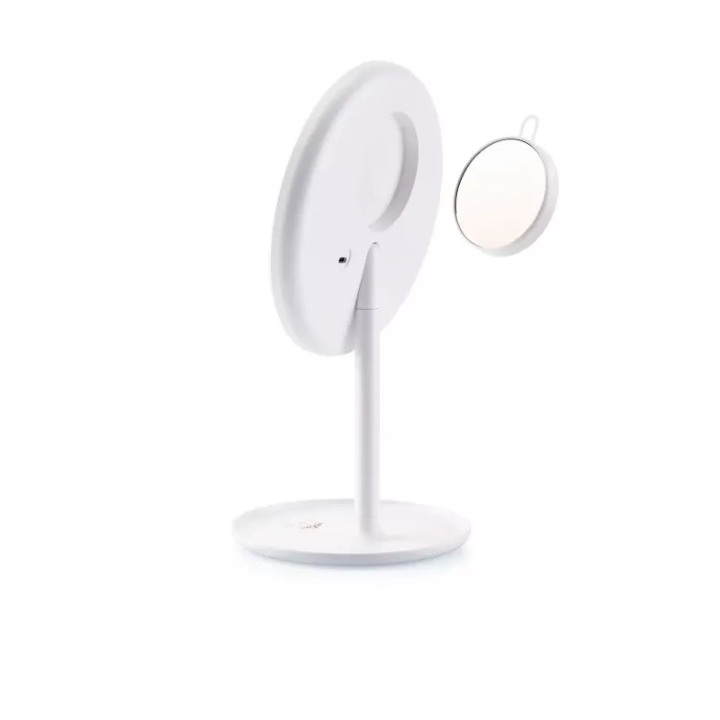 Laisvai pastatomas LED veidrodis makiažui ETA Fenité apvalus 20 cm, jutiklinis valdymas, USB, įmontuota LiPo baterija