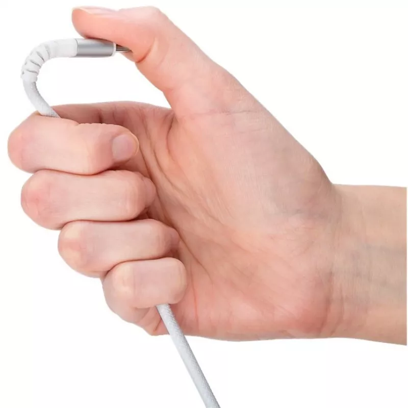 Goobay KAB USB-C (ST-ST) 2m jungiamasis laidas su tekstiliniu apvalkalu, baltas USB laidas USB 2.0 USB C (70194)
