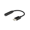 Laido jungties adapteris SAVIO AK-35/B USB Type‑C (3.1) kištukas į 3,5 mm lizdą, juodas