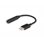 Laido jungties adapteris SAVIO AK-35/B USB Type‑C (3.1) kištukas į 3,5 mm lizdą, juodas