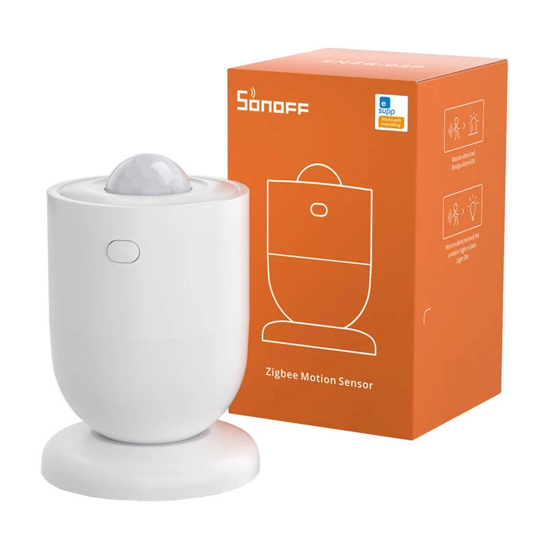 Judesio jutiklis Sonoff SNZB-03P Wall, aptikimo kampas 110°, nuotolis 6 m, CR2477 baterija, plastikinis korpusas