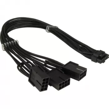 PCIe maitinimo adapteris INTER-TECH GPU-02 12‑pin į 3×8‑pin (34 cm laidas)