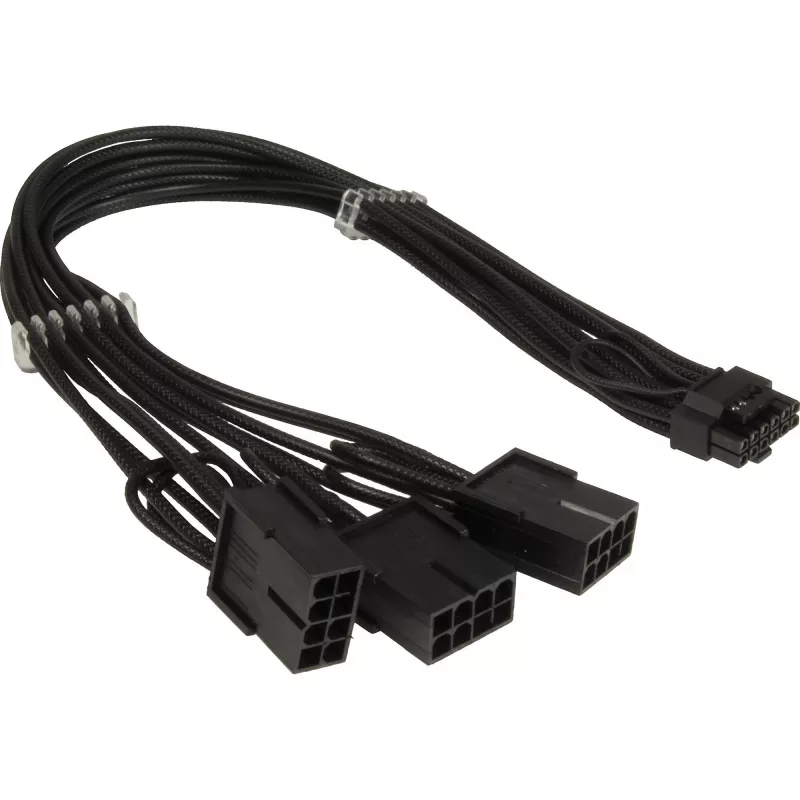 PCIe maitinimo adapteris INTER-TECH GPU-02 12‑pin į 3×8‑pin (34 cm laidas)
