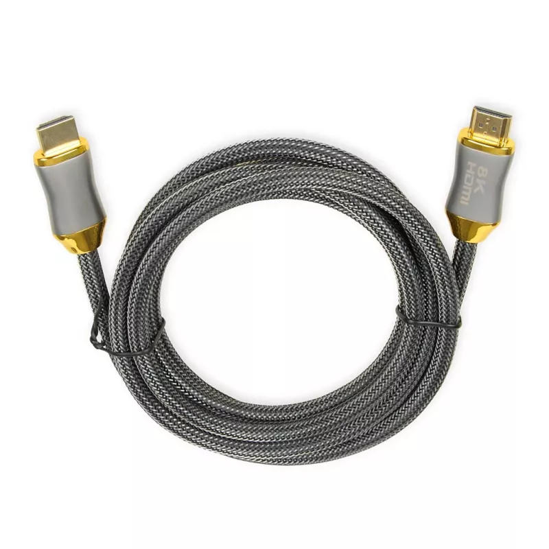 HDMI laidas IBOX HD08 2 m, HDMI A tipo kištukas–kištukas, HDMI 2.1, sidabrinis