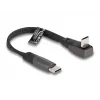 DeLOCK USB 2.0 plokščias juostinis laidas USB Type-C kištukas į USB Type-C kištuką, kampinis, PD 3.0, 60 W, 14 cm, juodas