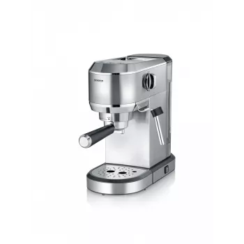 Espreso aparatas SEVERIN Newspresa KA 5997 — pusiau automatinis, 1 l vandens talpa, 1350 W, maltos kavos įpylimas, juoda/šlifuotas plienas/chromas