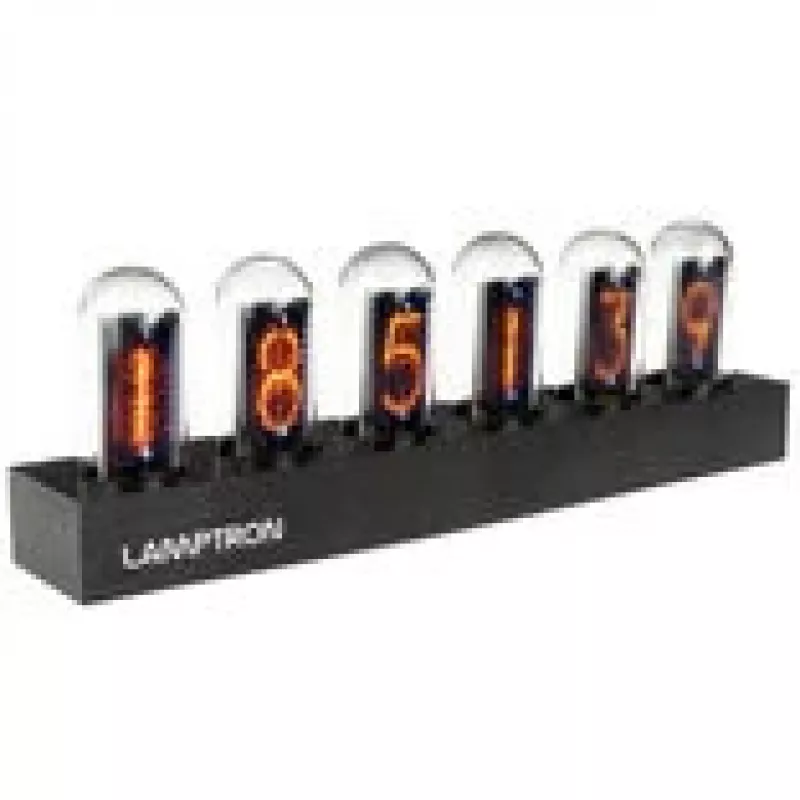 Stalinis laikrodis Lamptron DC601 IPS juodas — skaitmeninis stalinis laikrodis su IPS ekranu