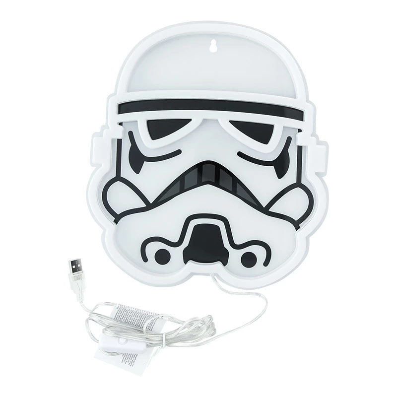 Prie sienos montuojamas LED neoninis šviestuvas Paladone Stormtrooper modelis PP14595SWVN, dekoratyvinis „Žvaigždžių karų“ apšvietimas