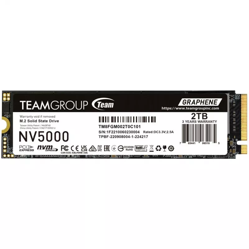 SSD disk Team Group 2 TB M.2 2280 PCIe 4.0 x4 TM8FGM002T0C101