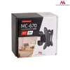 MACLEAN MC-670 sieninio tvirtinimo laikiklis — reguliuojamas, atlaiko iki 20 kg, VESA 100x100, 13–27 colių monitoriams, juodas