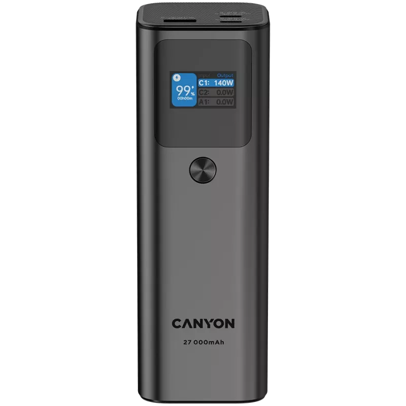 Canyon PB-2010 - Powerbank - Li-Pol - 27.000 mAh - Skaitmeninis ekranas - 2xUSB-C + 1xUSB-A - Maitinimas