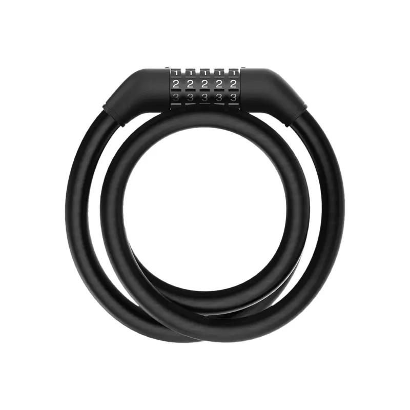 Kabelinė spyna Xiaomi BHR6751GL, skirta paspirtukui, 1,2 m ilgio, 1,2 cm skersmens, kodinis užraktas, juoda
