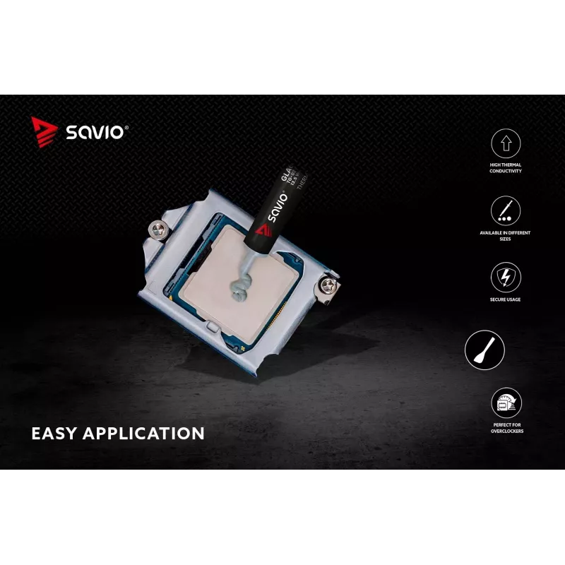 Termo pasta SAVIO TG-03 13,5 W/m·K, 2 g — terminio sąsajos junginys