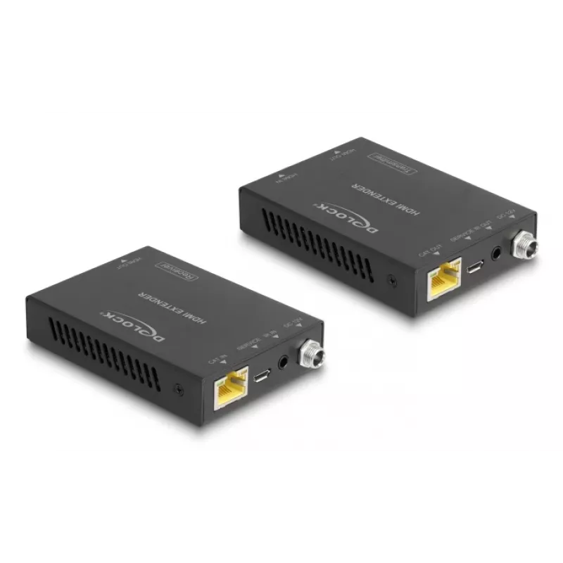 AV siųstuvo ir imtuvo rinkinys DELOCK 65955 — Cat6/Cat6a HDMI ilgintuvas, iki 3840×2160, laidinis, Micro-USB B maitinimas