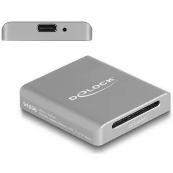 DeLOCK 91006 kortelių skaitytuvas pilkas SD USB Type-C 10000 Mbit/s
