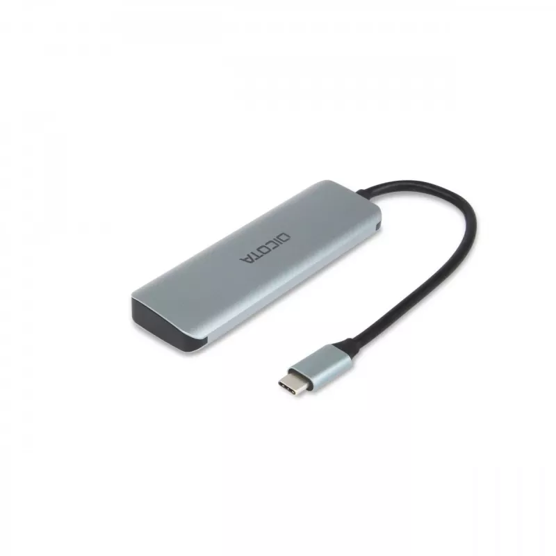 USB Type-C Hub DICOTA D32061 10000 Mbit/s sidabrinis