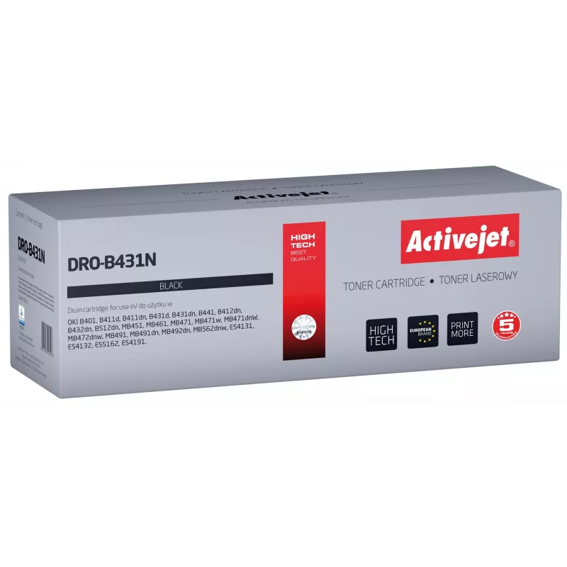 Activejet DRO-B431N būgnas (pakaitalas OKI 44574302; Supreme; 25000 puslapių; juodas)