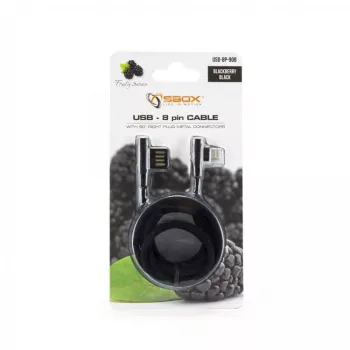 Sbox USB-8P-90B USB 8 kontaktų laidas, gervuogių juodas
