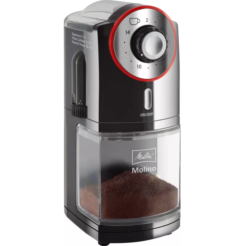 Melitta Molino 100 W juoda, raudona, nerūdijantis plienas