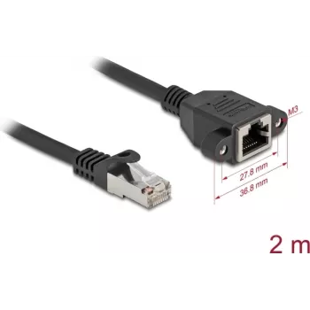 DeLOCK 90776 tinklo kabelis juodas 2 m Cat6a S/FTP RJ-45