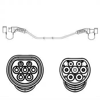 ROLINE Elektrinio automobilio įkrovimo laidas, juodas, Type 2, 3 m, 7,4 kW, 32 A