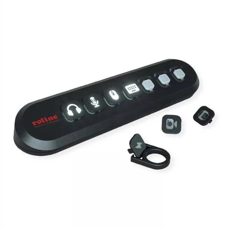 ROLINE USB 3.2 Gen 1 Hub, 7 prievadų, keičiami mygtukai, A tipo jungties laidas