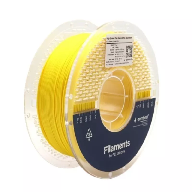 3D spausdinimo siūlas Gembird PLA 1.75 mm Geltonas 1 kg