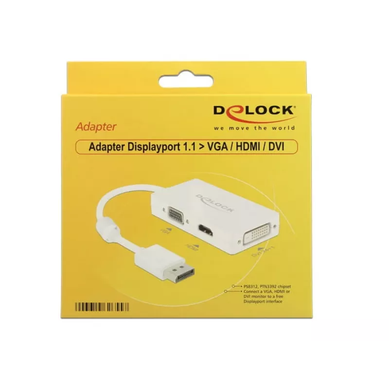 DeLOCK laidas 0,16 m DisplayPort – VGA, HDMI, DVI-D