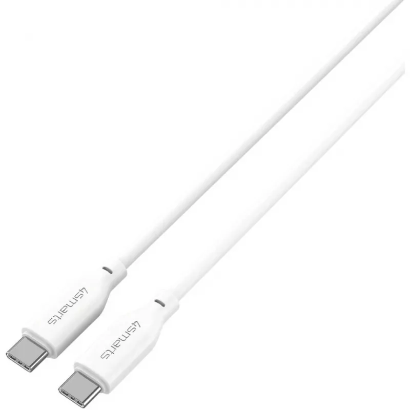 4smarts USB-C / USB-C silikoninis kabelis High Flex 60W 1,5m baltas
