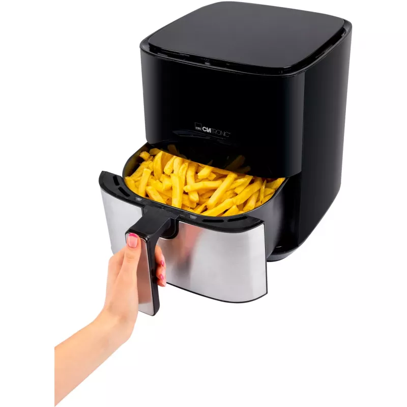 Clatronic FR 3782 H, Oro gruzdintuvė, 5 l, 80 °C, 200 °C, Vienas vaizdas, Juoda, Nerūdijantis plienas